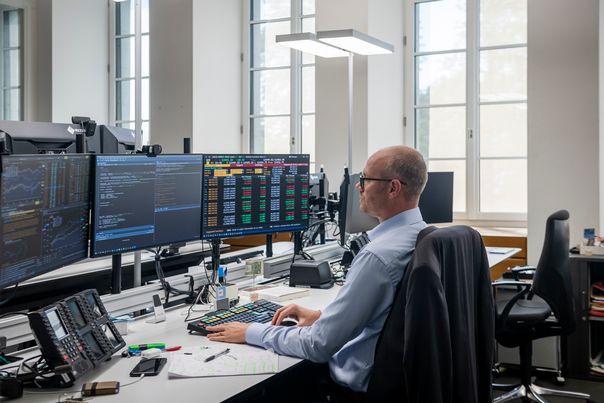 Analyst at his workstation